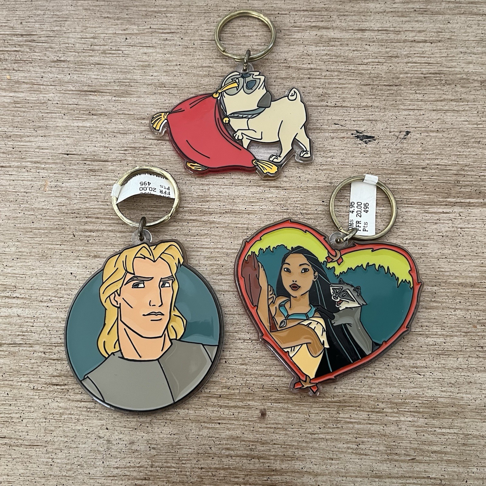 VTG Disney Pocahontas Acrylic Keychain Set of 4 John Smith Meeko Percy 90s VTG Disney Pocahontas Acrylic Keychain Set of 4 John Smith Meeko Percy 90s