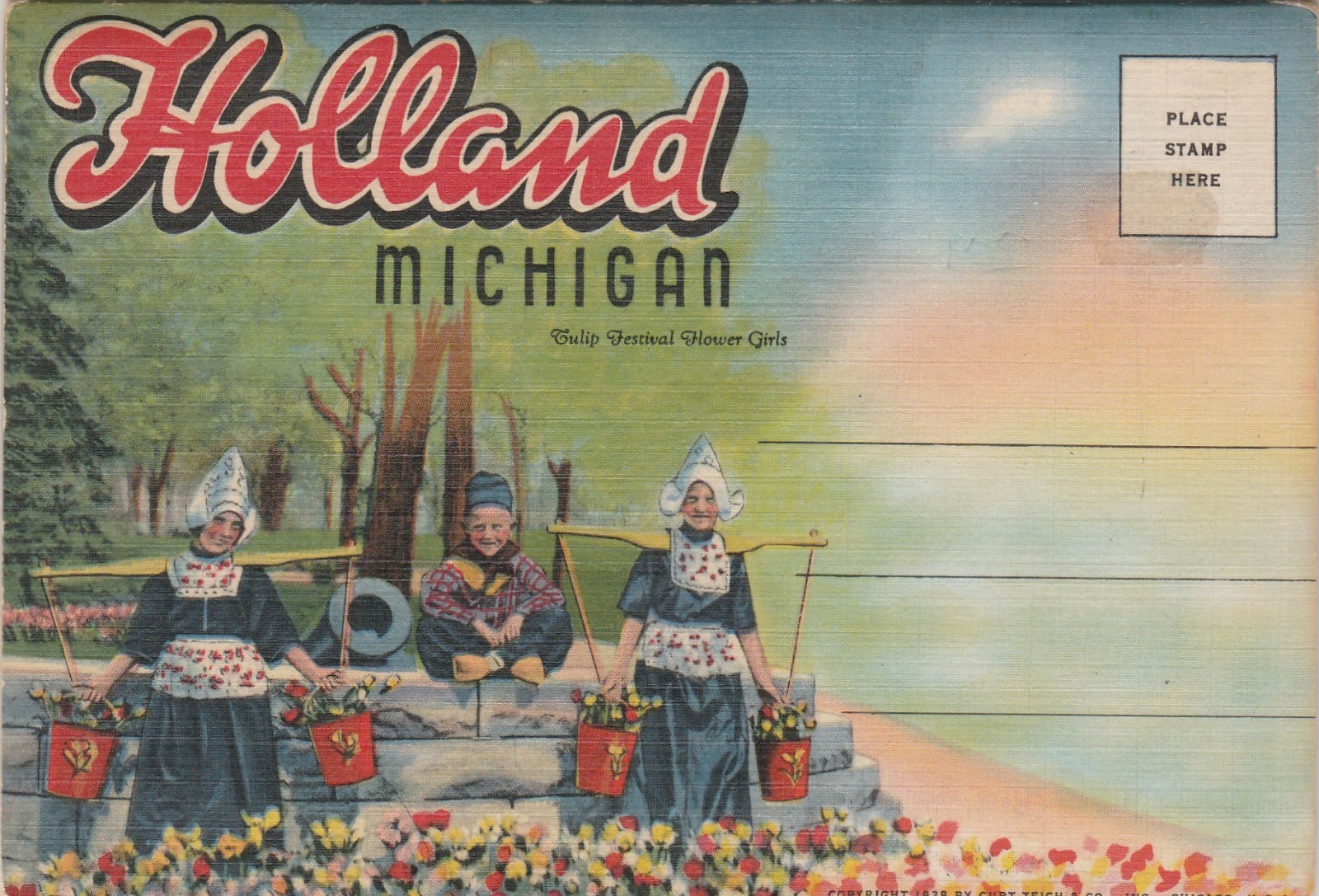 Michigan, Holland, Linen Souvenir Folder/Multi Views Michigan, Holland, Linen Souvenir Folder/Multi Views