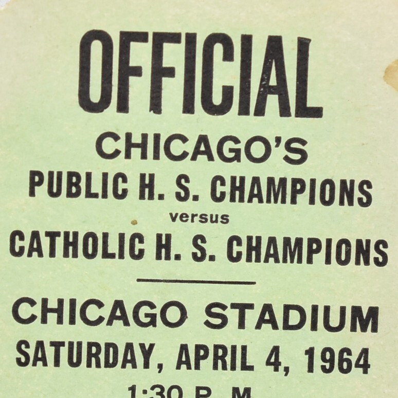 1964 Chicago Public Catholic School Basketball Game Ticket Tag Wolcott Street IL 1964 Chicago Public Catholic School Basketball Game Ticket Tag Wolcott Street IL