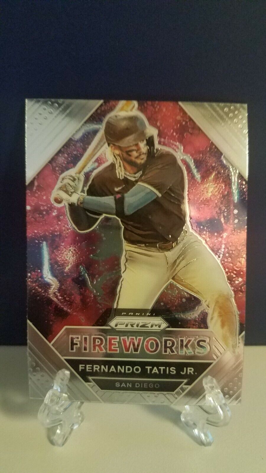 2021 Panini Prizm Baseball Fernando Tatis Jr. Fireworks Silver Prizm Padres
