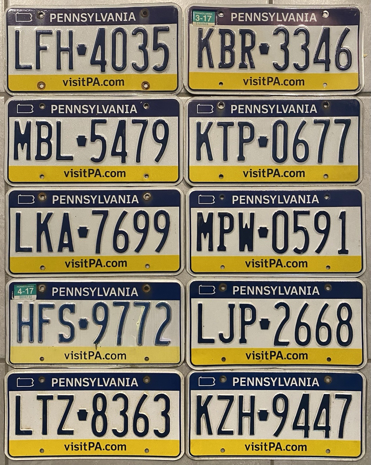 2011-2020 ‘s Lot of 10 Pennsylvania License Plates — VISIT PA.COM — NICE 2011-2020 ‘s Lot of 10 Pennsylvania License Plates — VISIT PA.COM — NICE