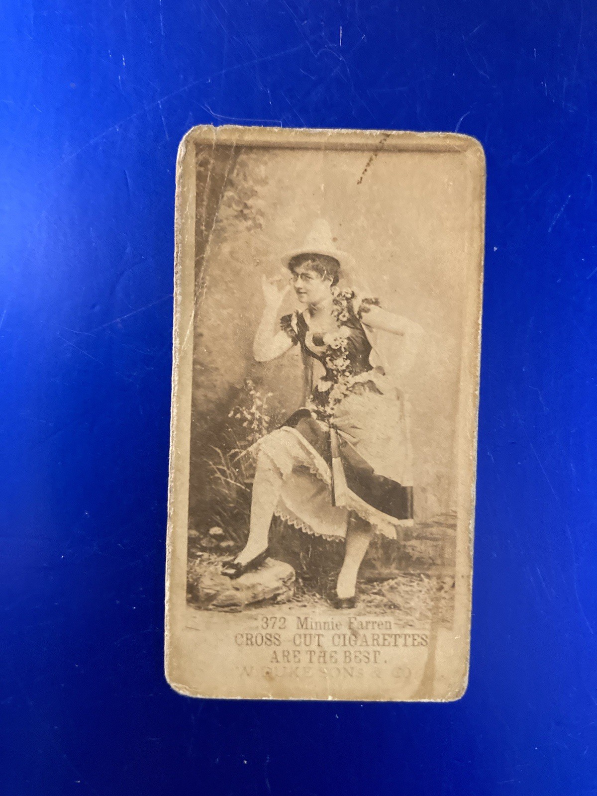 1880's-90's Duke Cross Cut Cigarettes Actresses #372 Minnie Farren 1880's-90's Duke Cross Cut Cigarettes Actresses #372 Minnie Farren