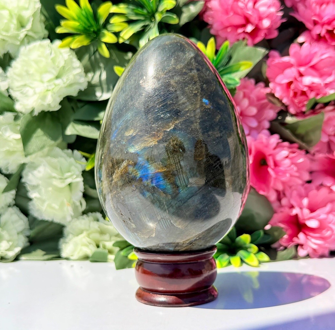 Huge 150mm Labradorite Crystal Egg 6 Huge 150mm Labradorite Crystal Egg 6