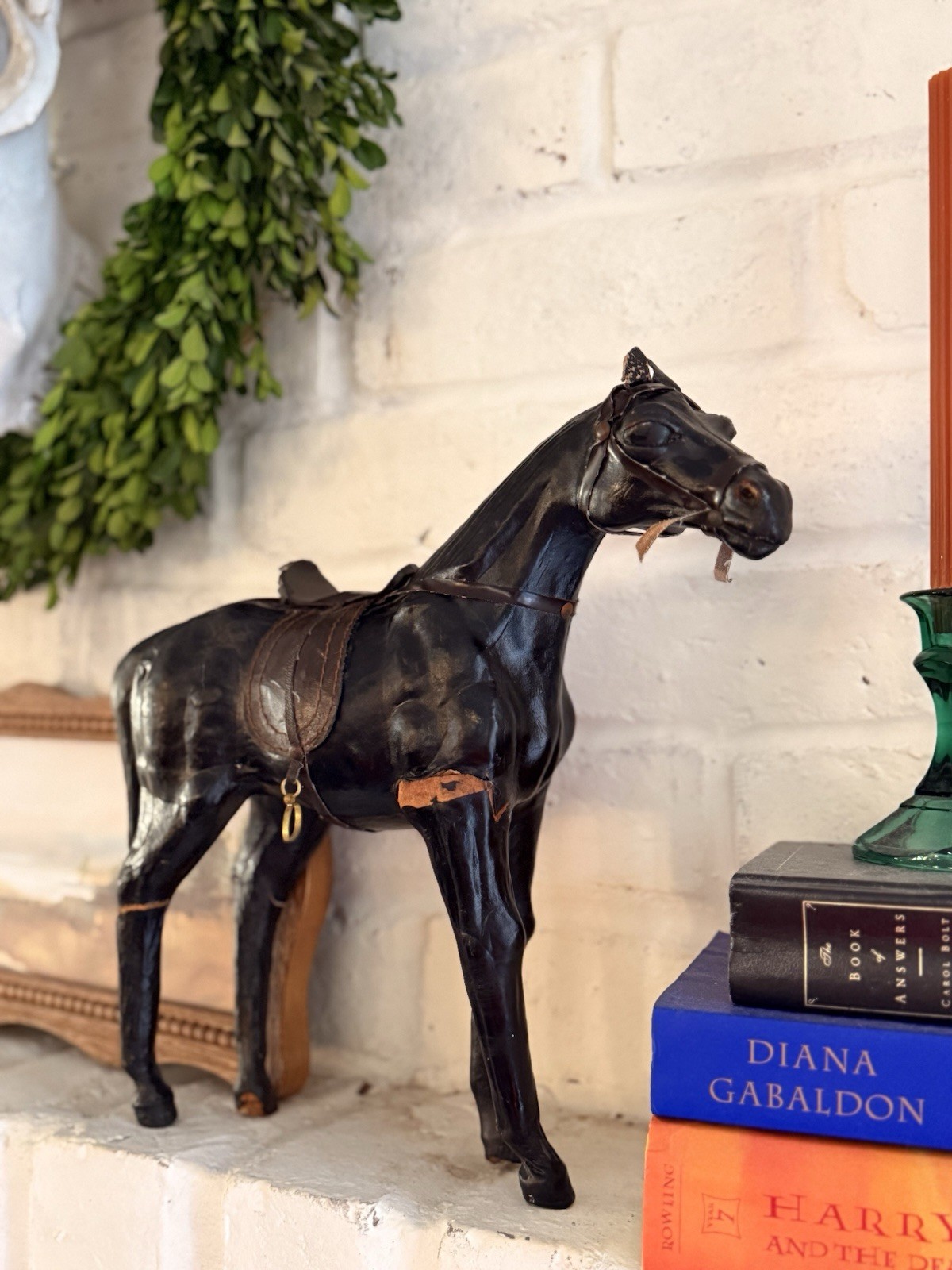 Vintage Leather Wrapped Horse Sculpture | 60s | 70s | Equestrian | Rustic Decor Vintage Leather Wrapped Horse Sculpture | 60s | 70s | Equestrian | Rustic Decor