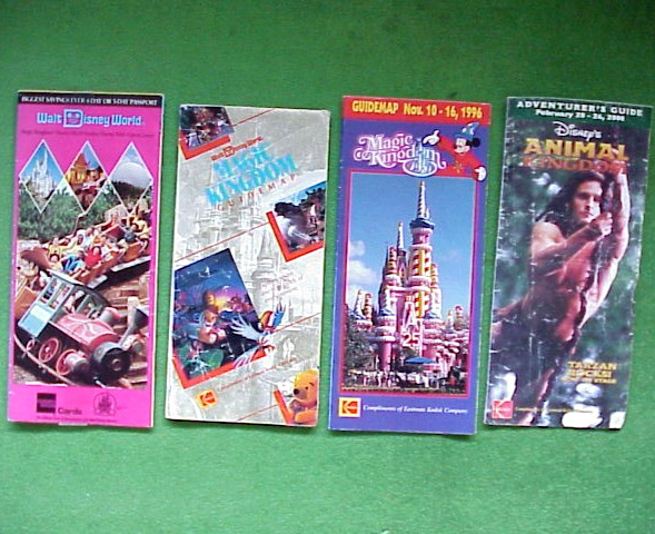 Vtg 90s Lot of 4 WDW Disney Park Map Guides Brochure Magic Kingdom 91/94/96/2000 Vtg 90s Lot of 4 WDW Disney Park Map Guides Brochure Magic Kingdom 91/94/96/2000