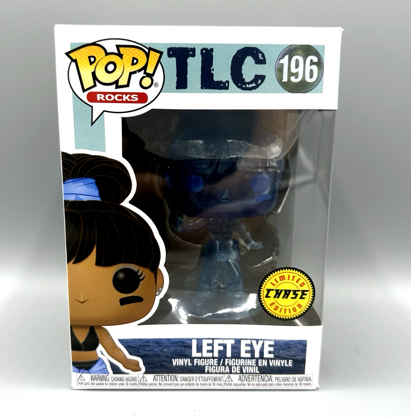 🔥 Funko Pop TLC Left Eye #196 CHASE Translucent Lisa Lopes Rocks +Pop Protector
