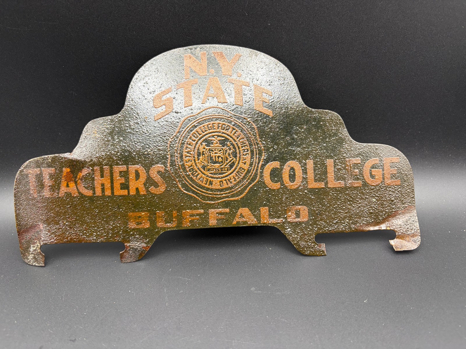 Vintage Original RARE NY STATE TEACHERS COLLEGE BUFFALO 1940\'S-1950\'S METAL SIGN Vintage Original RARE NY STATE TEACHERS COLLEGE BUFFALO 1940\'S-1950\'S METAL SIGN