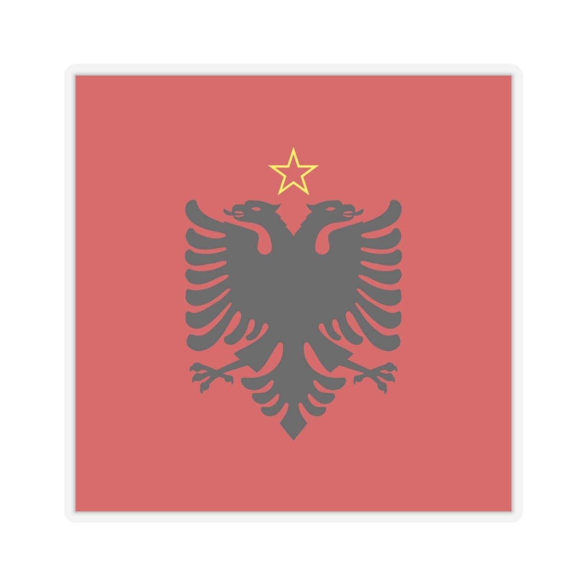 Presidential flag of Albania 1946 to 1992 - STICKER Vinyl Kiss-Cut Decal