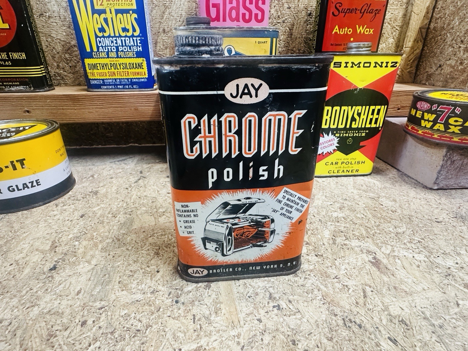 Vintage Chrome Polish Can JAY Broiler Co New York Vintage Chrome Polish Can JAY Broiler Co New York