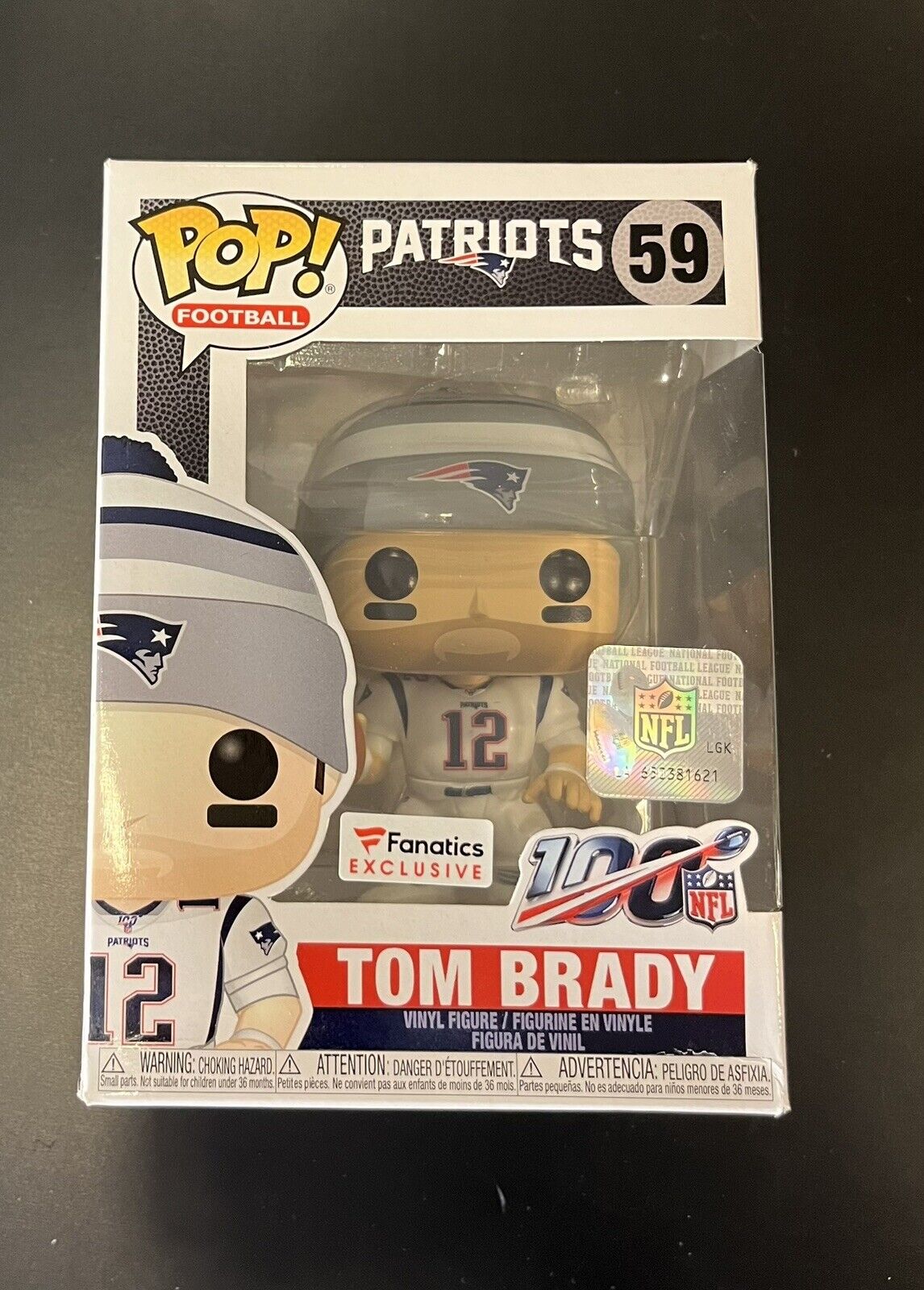 Funko POP Football: Patriots - Tom Brady (Away White Hat) #59 Fanatics Excl.