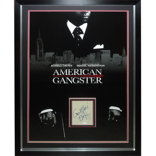 American Gangster Full-Size Movie Poster Deluxe Framed with Denzel Washington Au American Gangster Full-Size Movie Poster Deluxe Framed with Denzel Washington Au