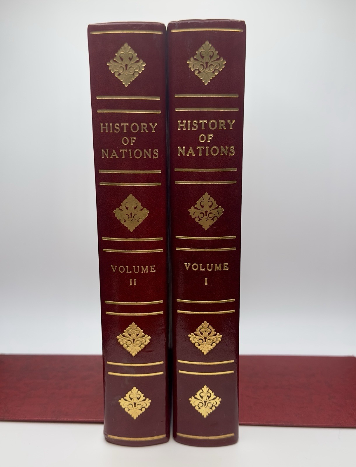 1930s Hertzberg Monastery Hill Chicago Red Leather Bookends Luxe Library RARE