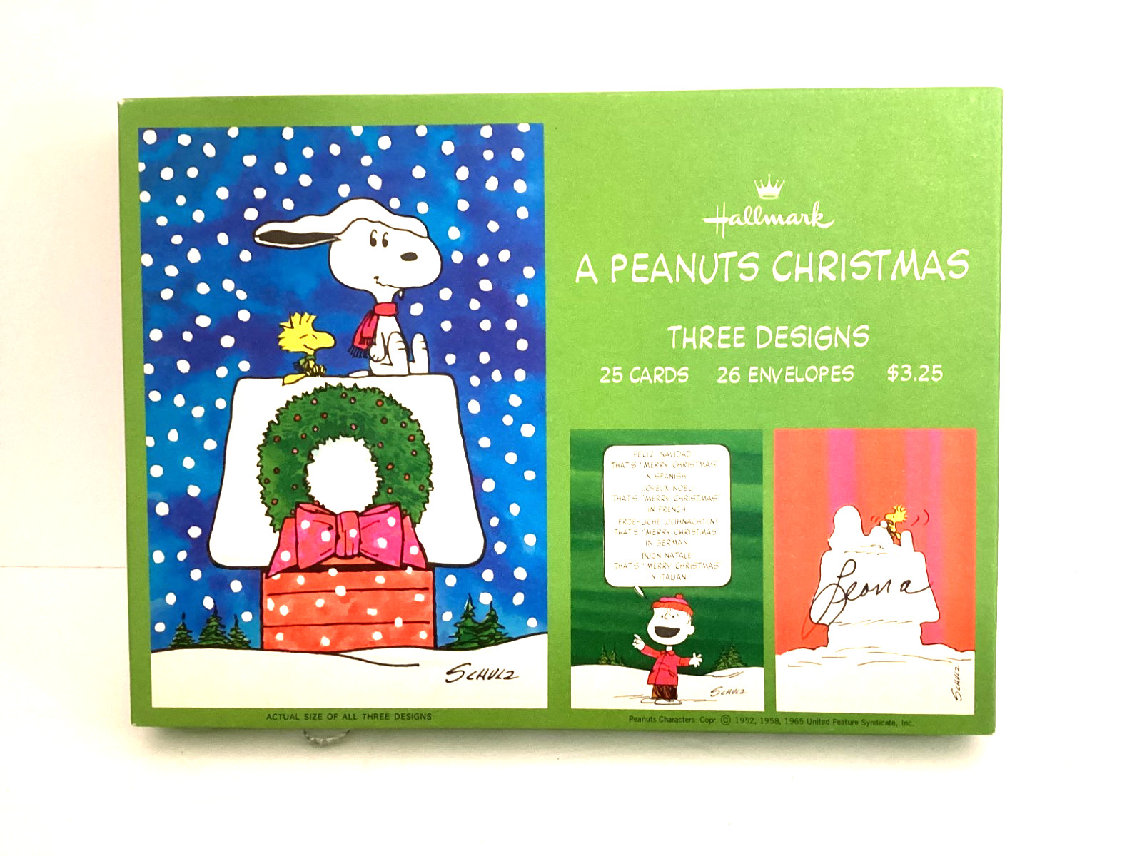 VINTAGE 1950s HALLMARK CHRISTMAS CARDS A PEANUTS CHRISTMAS 17CARDS & ENVELOPES