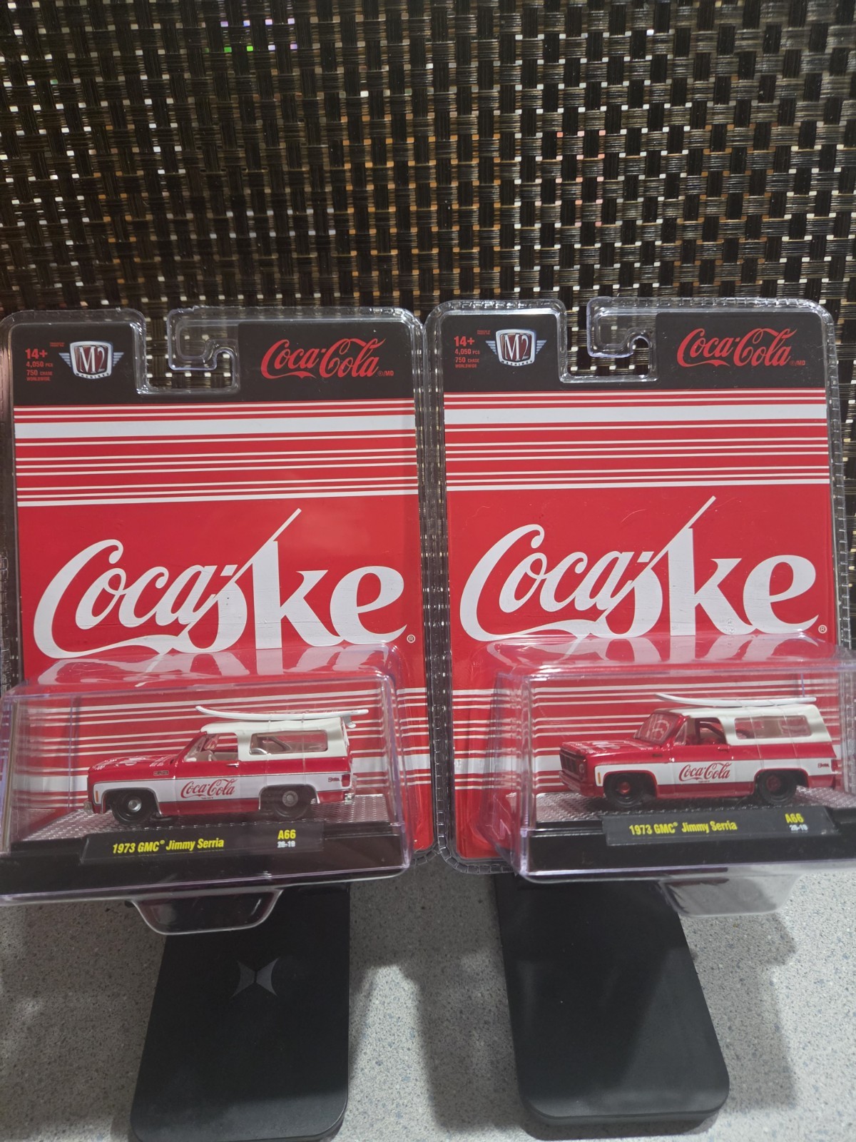 Coca-Cola 1973 GMC Jimmy Sierra Diecast Car 1:64 Scale Red/White Chase&Regular Coca-Cola 1973 GMC Jimmy Sierra Diecast Car 1:64 Scale Red/White Chase&Regular
