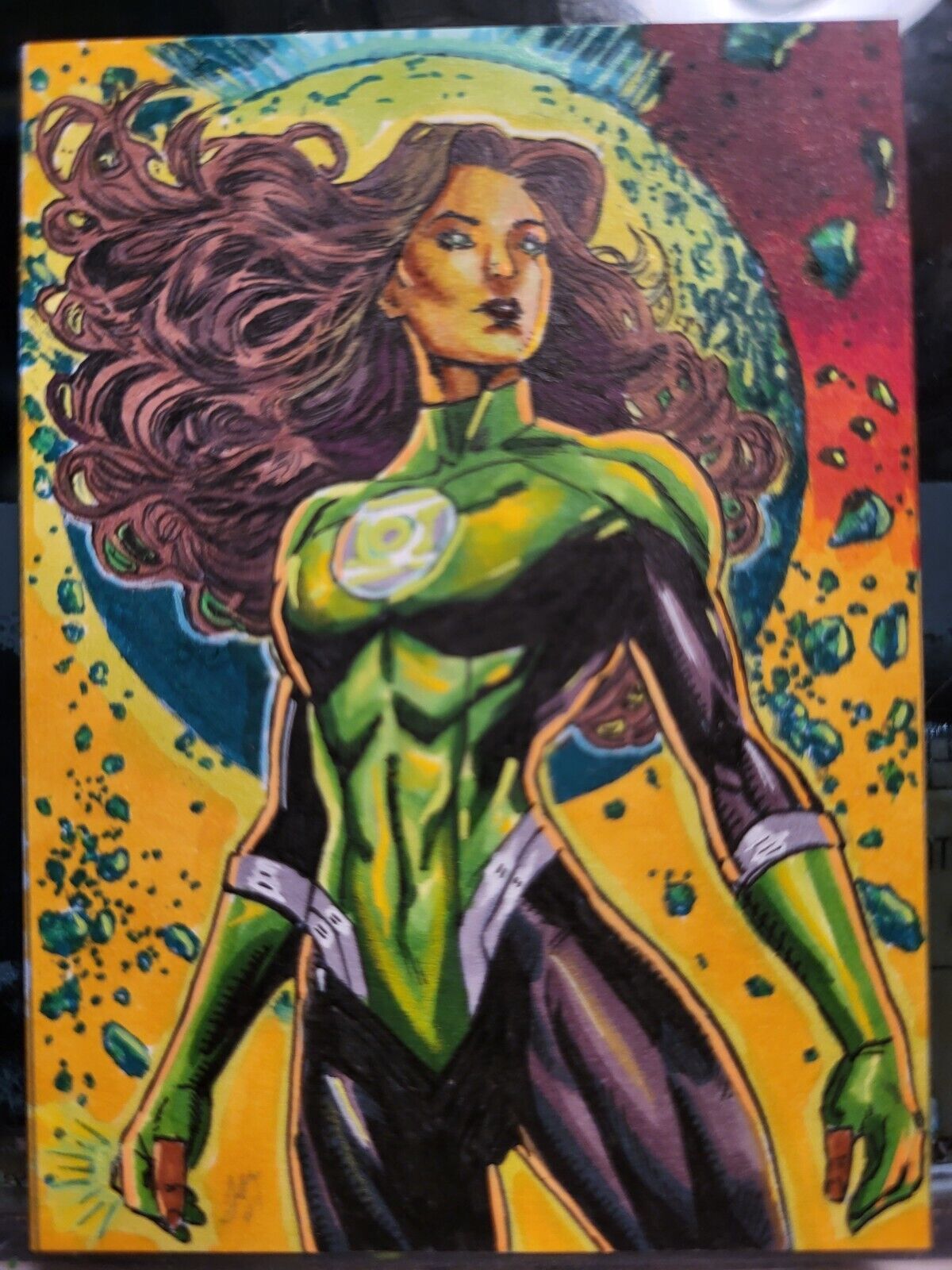 Jessica Cruz Green Lantern DC Comics 1/1 Sketch Card signed by Todd Mulrooney