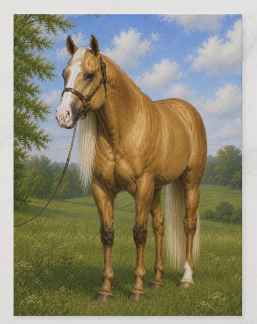 POSTCARD PALOMINO QUARTER HORSE WIMPY’S LITTLE STEP PAINTING COPY ART 4.25”x5.5” POSTCARD PALOMINO QUARTER HORSE WIMPY’S LITTLE STEP PAINTING COPY ART 4.25”x5.5”