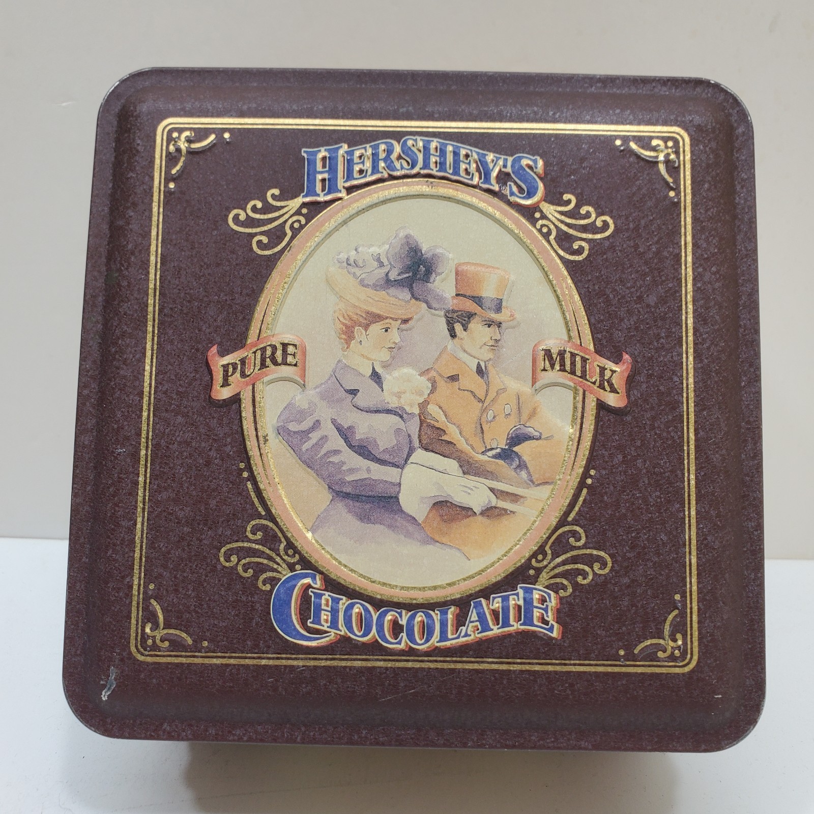 Hershey's Pure Milk Chocolate Collectible Tin Vintage #4 1995 Americana Art