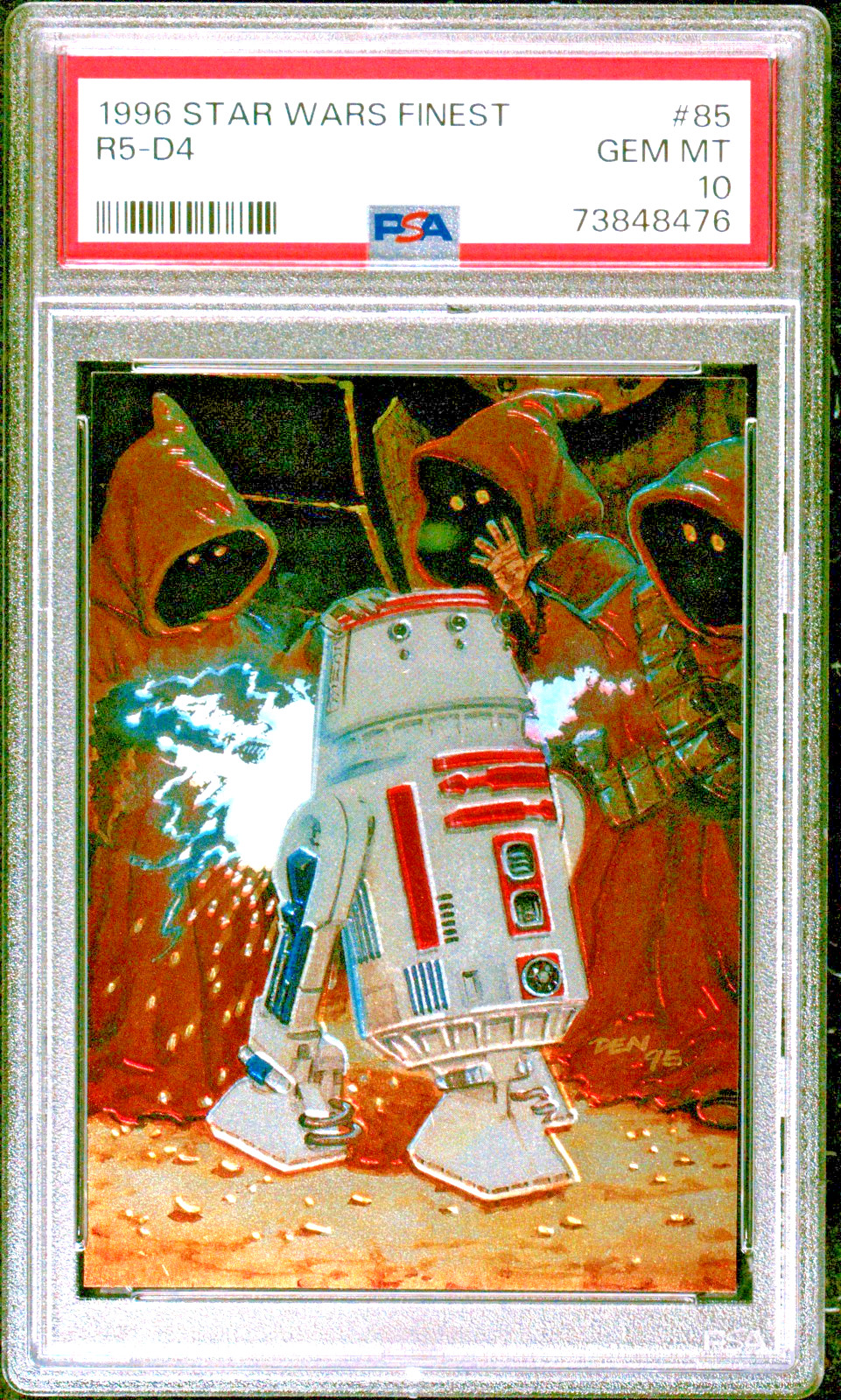 1996 Topps Star Wars Finest R5-D4 #85 PSA 10 GEM MINT (RARE: Population 9) 1996 Topps Star Wars Finest R5-D4 #85 PSA 10 GEM MINT (RARE: Population 9)