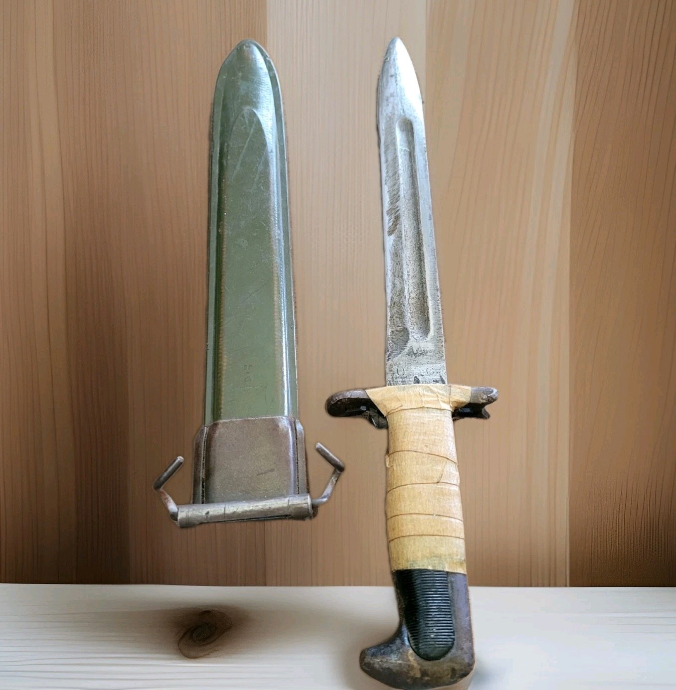 Vintage Original Military WWII M1 Garand Bayonet Knife & Scabbard Rare Vintage Original Military WWII M1 Garand Bayonet Knife & Scabbard Rare