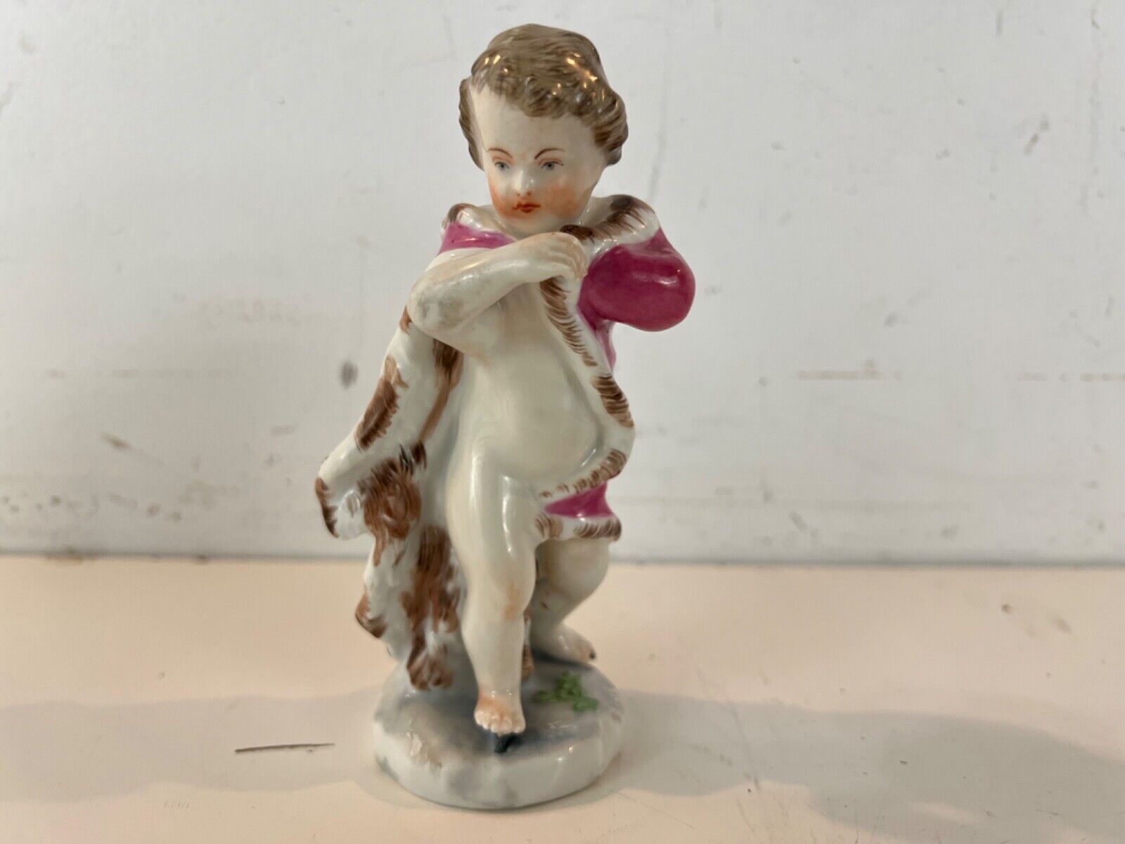Vintage Carl Thieme Dresden Porcelain Little Boy with Royal Cape Figurine