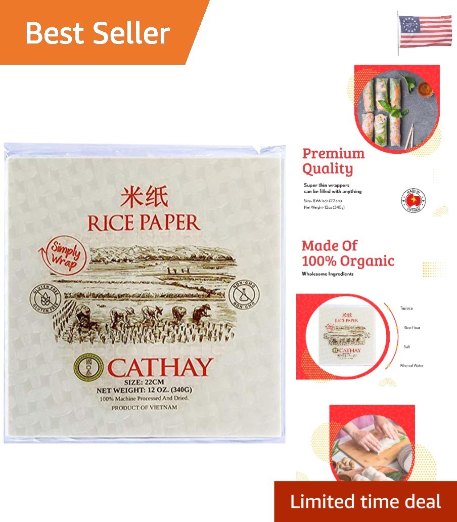 Versatile 30-Pack Gluten-Free Spring Roll Wrappers - Perfect for Healthy Snacks