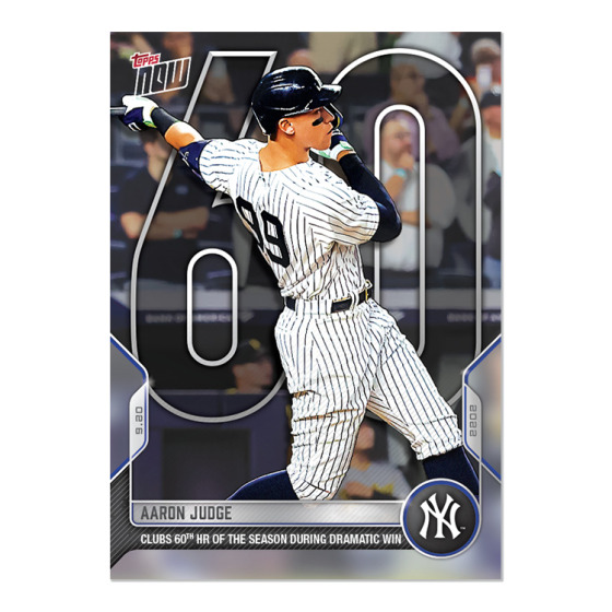 2022 MLB Topps NOW 929 AARON JUDGE 60 HRS NEW AL RECORD RHB NY YANKEES PRESALE