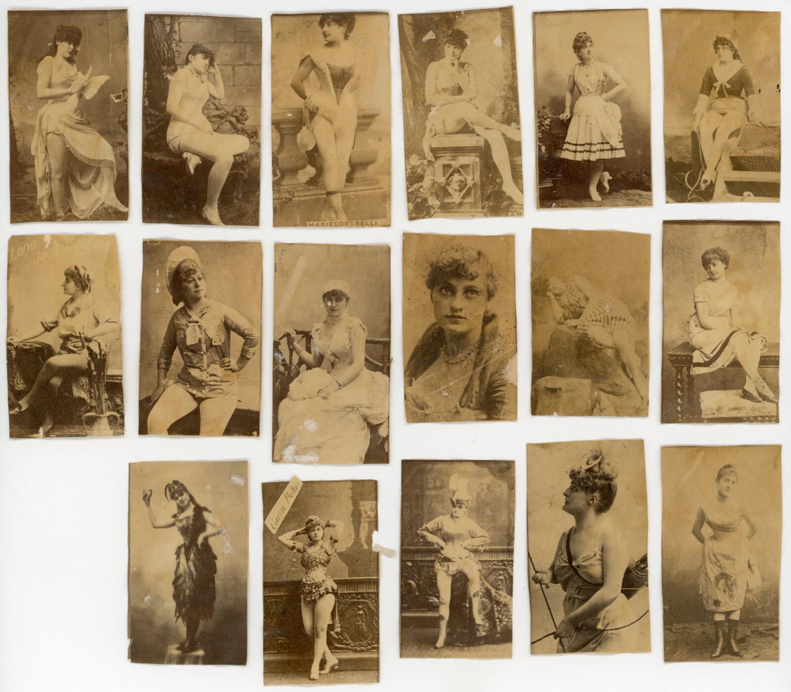 1880s-90s Real Photo Actress Tobacco Cards Lot of 17 F208 1880s-90s Real Photo Actress Tobacco Cards Lot of 17 F208