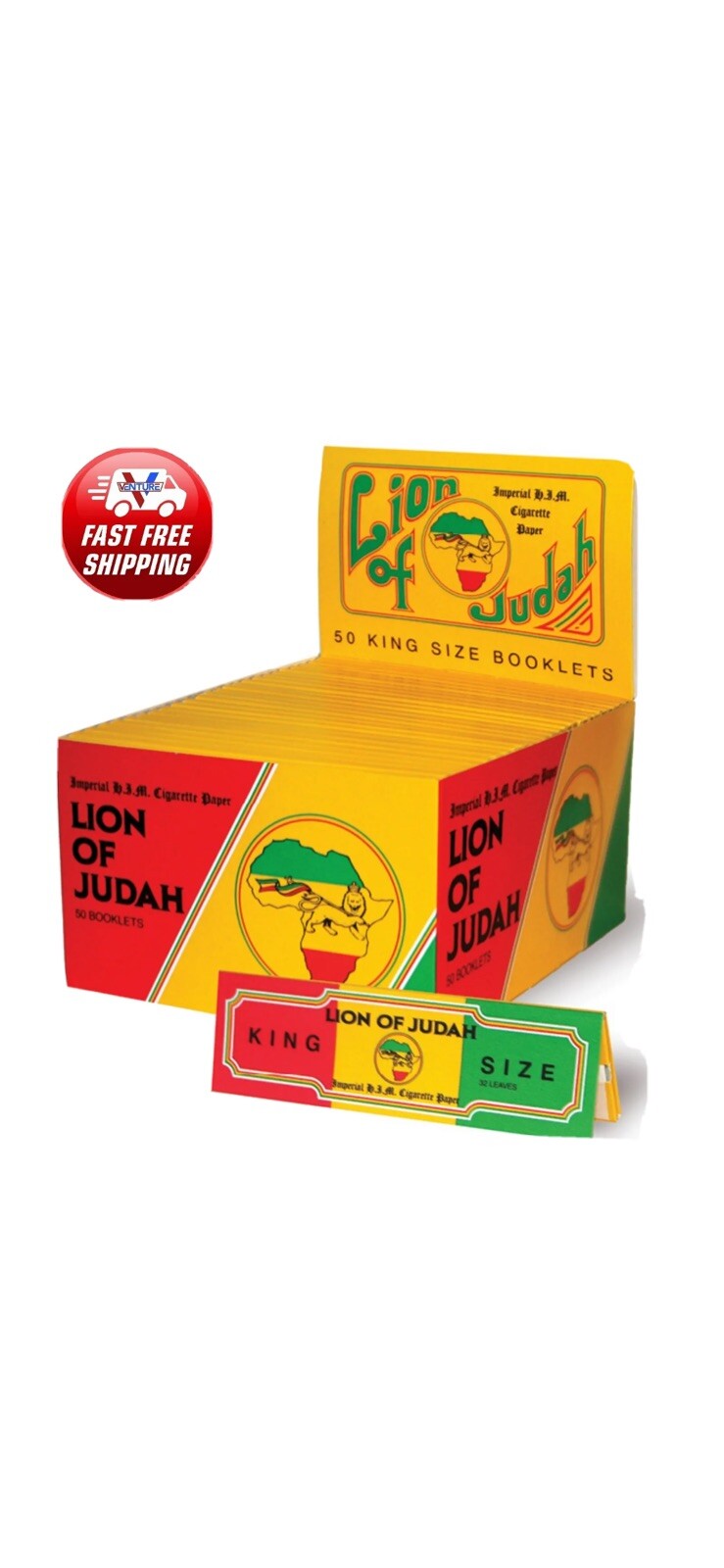 Full Box Lion of Judah King Size Rolling Papers 50 Booklet (32 Leaves Each) Full Box Lion of Judah King Size Rolling Papers 50 Booklet (32 Leaves Each)