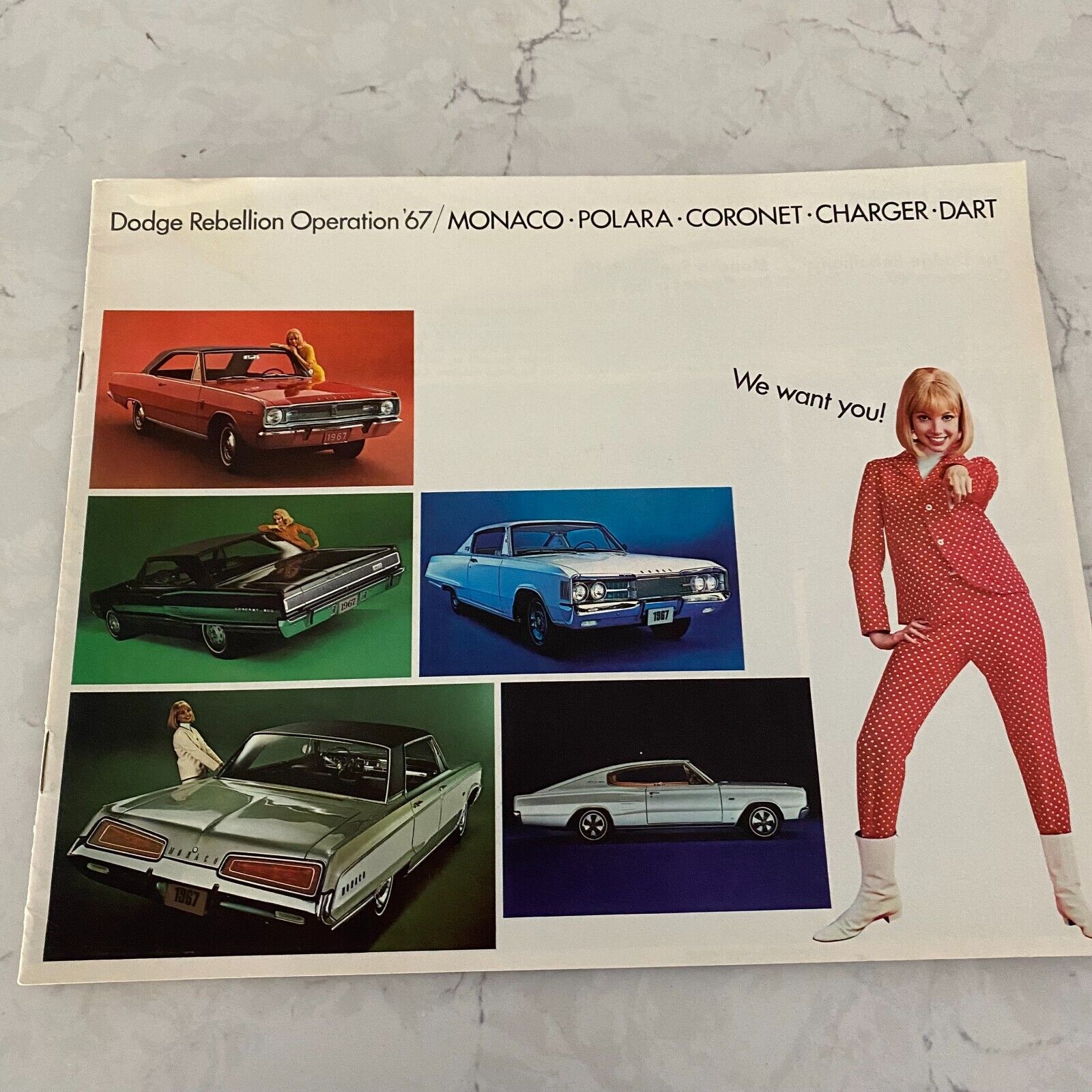 1967 Dodge Rebellion Monaco, Polara, Coronet, Charger Dart Dealer Sales Brochure