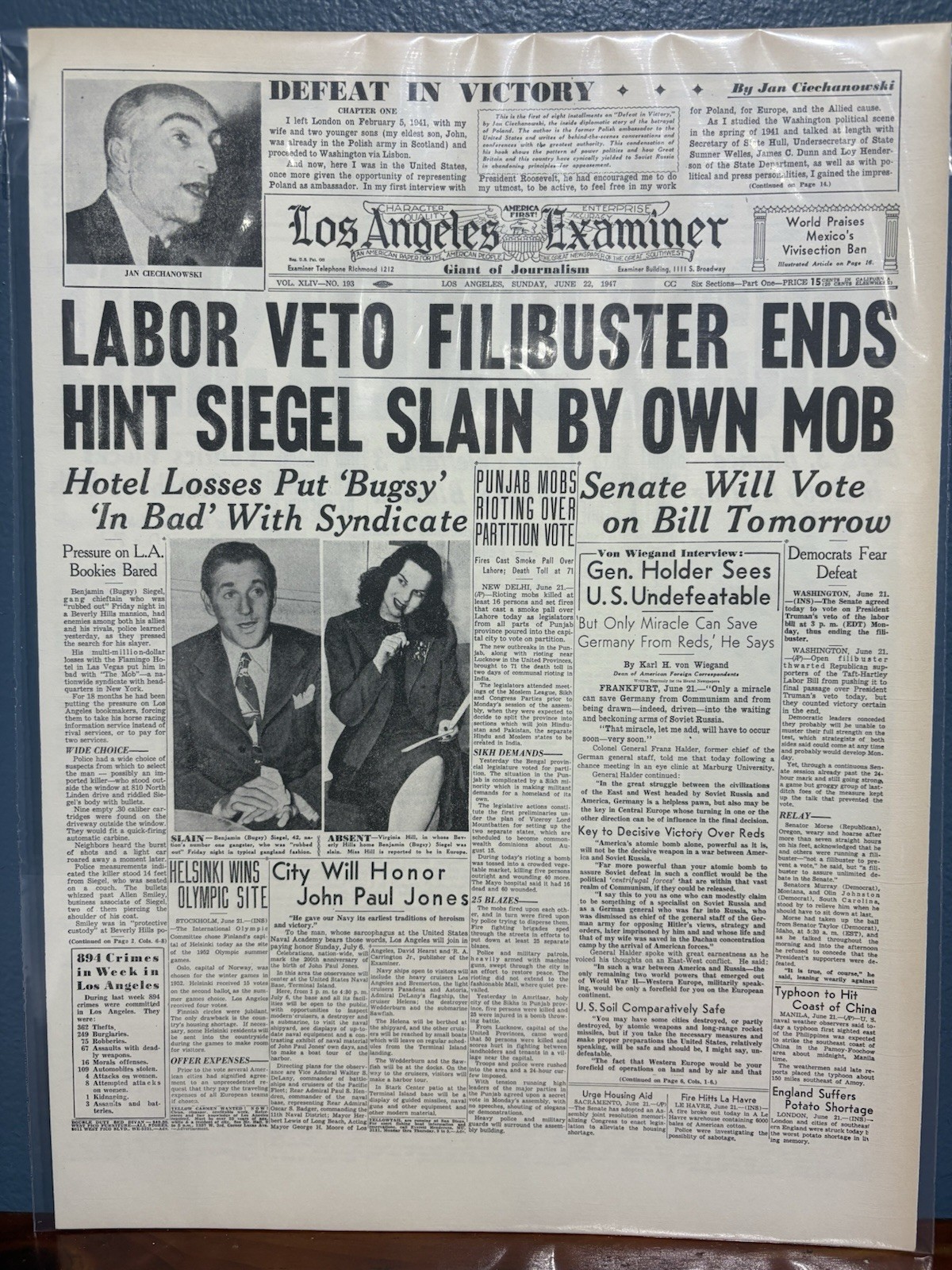 VINTAGE NEWSPAPER HEADLINE BEN VINTAGE NEWSPAPER HEADLINE BEN