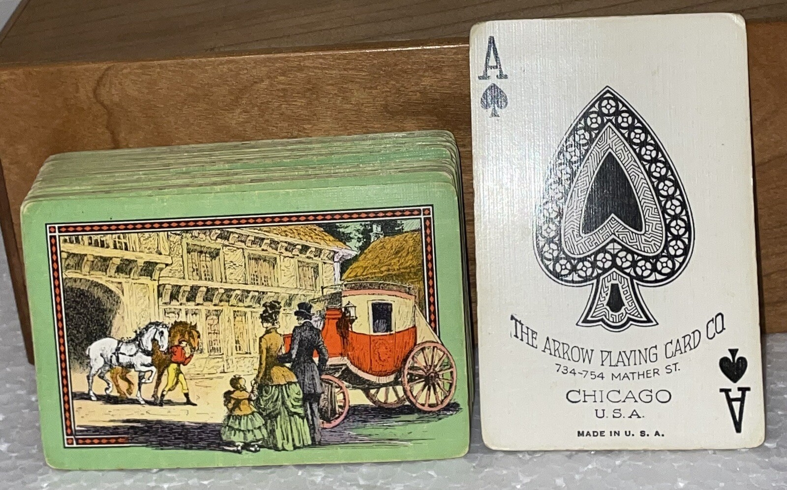 Vintage The Arrow Playing Card Co. Card Deck Horses Carriage Early 1900’s Rare Vintage The Arrow Playing Card Co. Card Deck Horses Carriage Early 1900’s Rare