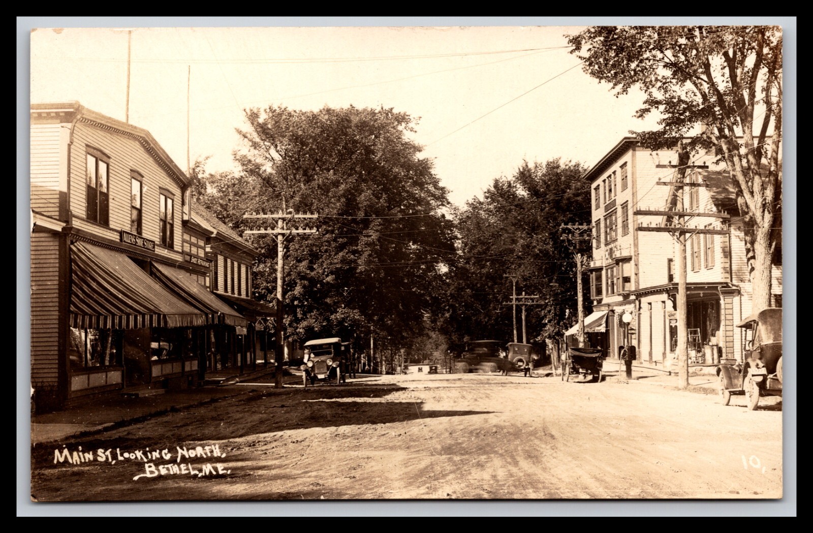 Post Card Maine RPPC A View Of Main Street Looking North - Bethel, ME 1922 Post Card Maine RPPC A View Of Main Street Looking North - Bethel, ME 1922