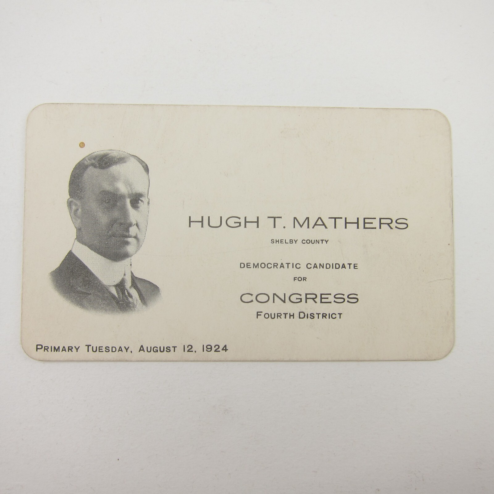 Political Campaign Election Card Shelby County Ohio Congress Hugh Mathers 1924 Political Campaign Election Card Shelby County Ohio Congress Hugh Mathers 1924