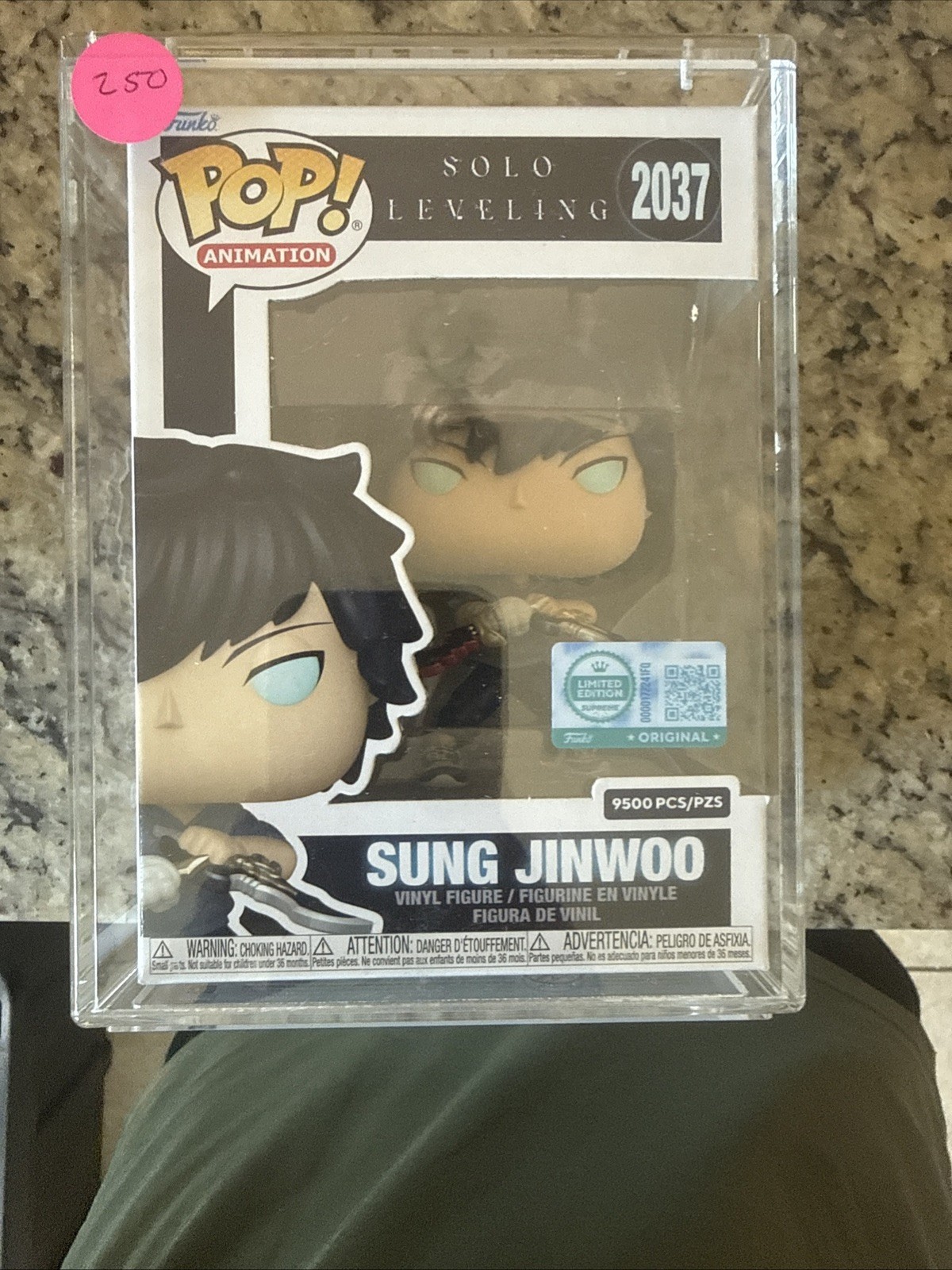 Funko Pop Solo Leveling Sung Jinwoo #2037 LE Exclusive 9500 Pieces W/ PROTECTOR Funko Pop Solo Leveling Sung Jinwoo #2037 LE Exclusive 9500 Pieces W/ PROTECTOR