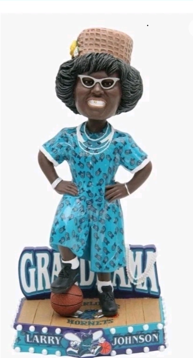 Larry Johnson Charlotte Hornets Grandmama Bobblehead NBA Basketball Collectible Larry Johnson Charlotte Hornets Grandmama Bobblehead NBA Basketball Collectible