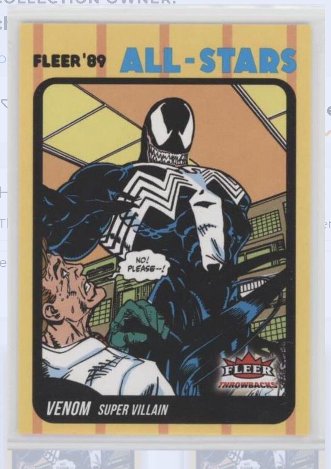 2023 Upper Deck Fleer Throwbacks '89 Marvel Venom All Stars Star Card Rare