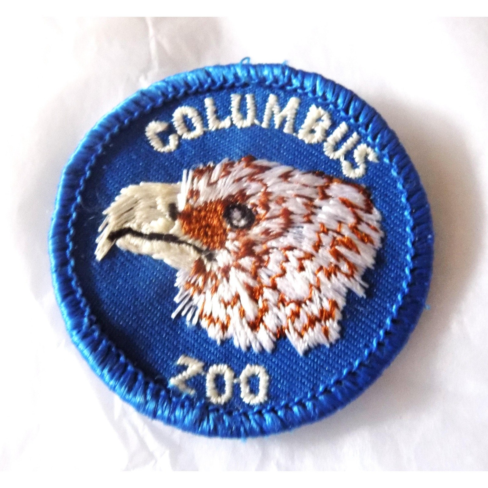 Vintage, 1980\'s Columbus Zoo Embroidered Patch, Bald Eagle Profile, Souvenir, Vintage, 1980\'s Columbus Zoo Embroidered Patch, Bald Eagle Profile, Souvenir,