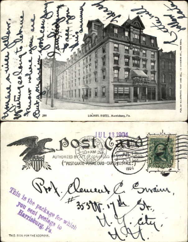 Lochiel Hotel Harrisburg Pennsylvania UDB 1904 Lochiel Hotel Harrisburg Pennsylvania UDB 1904