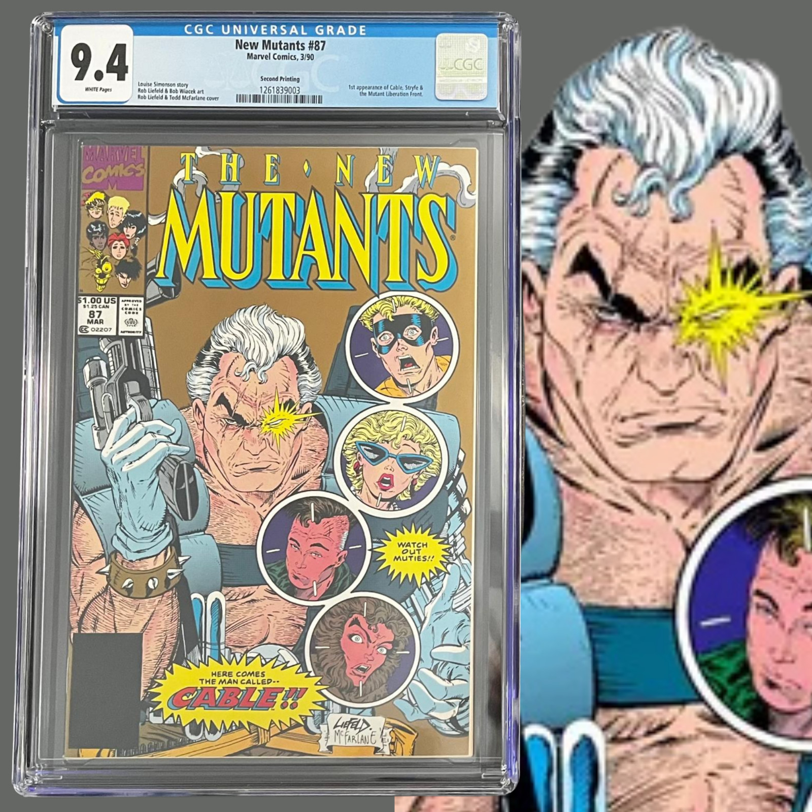 NEW MUTANTS #87 (Marvel, 1990) CGC 9.4 (NM) WP - 2nd Print - 1st Cable & Stryfe NEW MUTANTS #87 (Marvel, 1990) CGC 9.4 (NM) WP - 2nd Print - 1st Cable & Stryfe