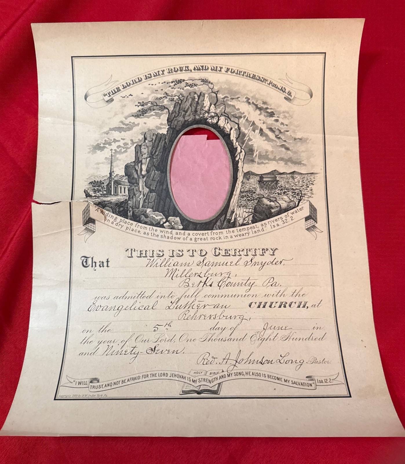 antique original PA Dutch FRAKTUR Confirmation Certificate 1897 ESTATE SALE FIND antique original PA Dutch FRAKTUR Confirmation Certificate 1897 ESTATE SALE FIND