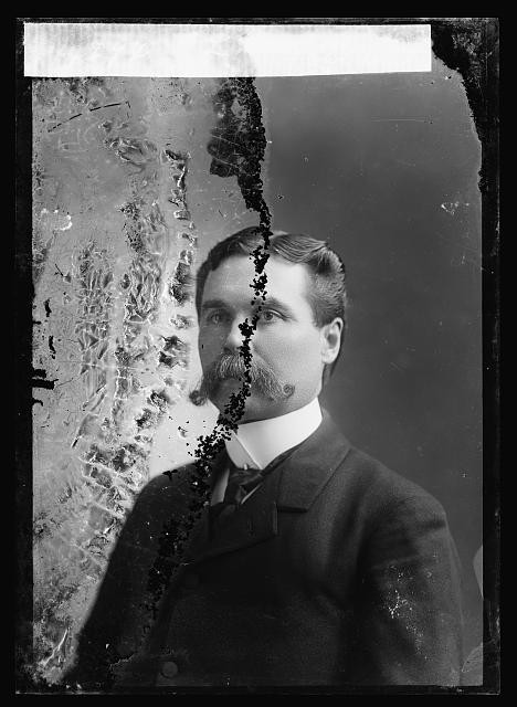 Photo:E.L. Lampson Portrait Man Mustache Suit Cabinet Photo