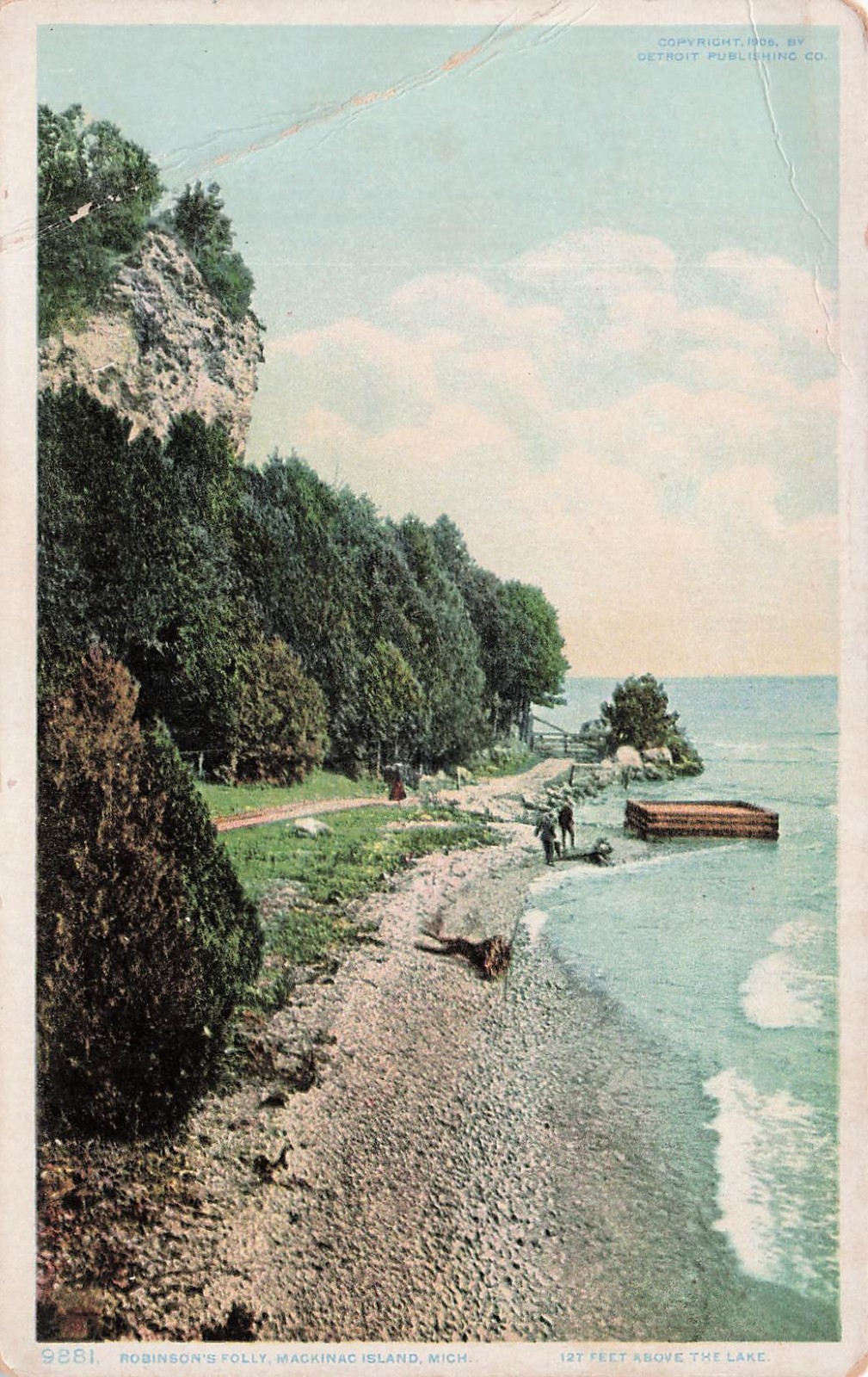 Mackinac Island Robinsons Folly MI Michigan Rock Formation Vtg Postcard 7A