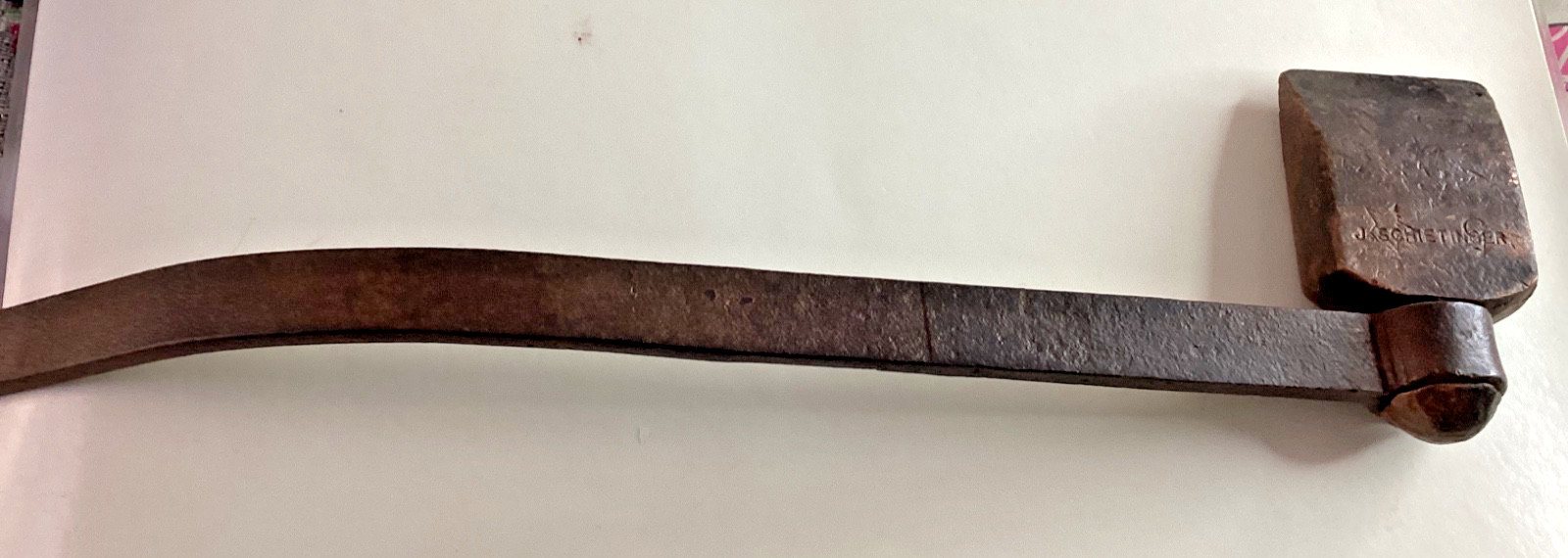 Antique J.A. SCHIETINGER Hand-Forged Shipwrights Caulking Iron Sz.5 15” Maritime