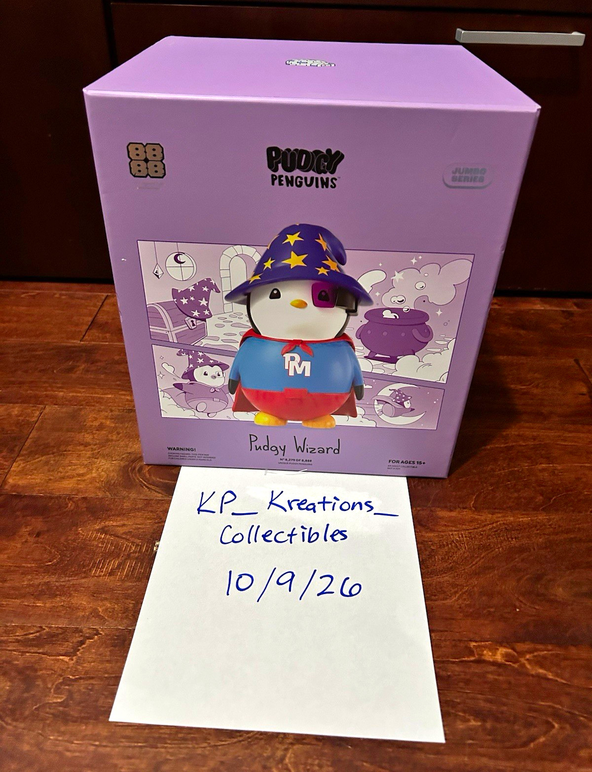 Pudgy Penguins Jumbo Series Wizard Collectible Figure Limited Edition #8279/8888 Pudgy Penguins Jumbo Series Wizard Collectible Figure Limited Edition #8279/8888