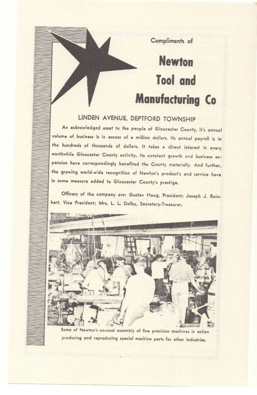 1966 Newton Tool and Manufacturing Co. Advertisement Deptford Township, New Jers 1966 Newton Tool and Manufacturing Co. Advertisement Deptford Township, New Jers