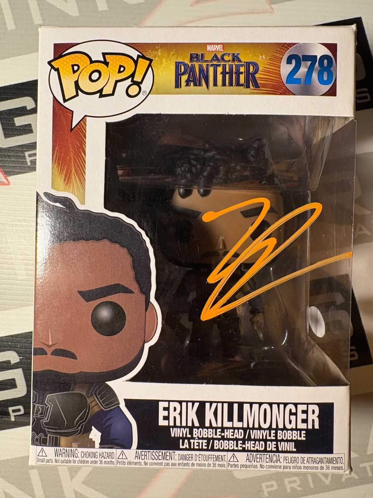 Erik Killmonger signed Funko Pop Michael B Jordan Autograph Black Panther - ACOA