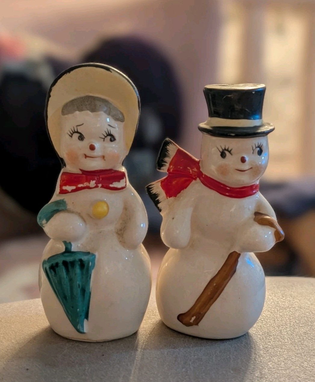 Vintage Norcrest Snowman Salt Pepper Shakers MCM Japan 50s Vintage Norcrest Snowman Salt Pepper Shakers MCM Japan 50s