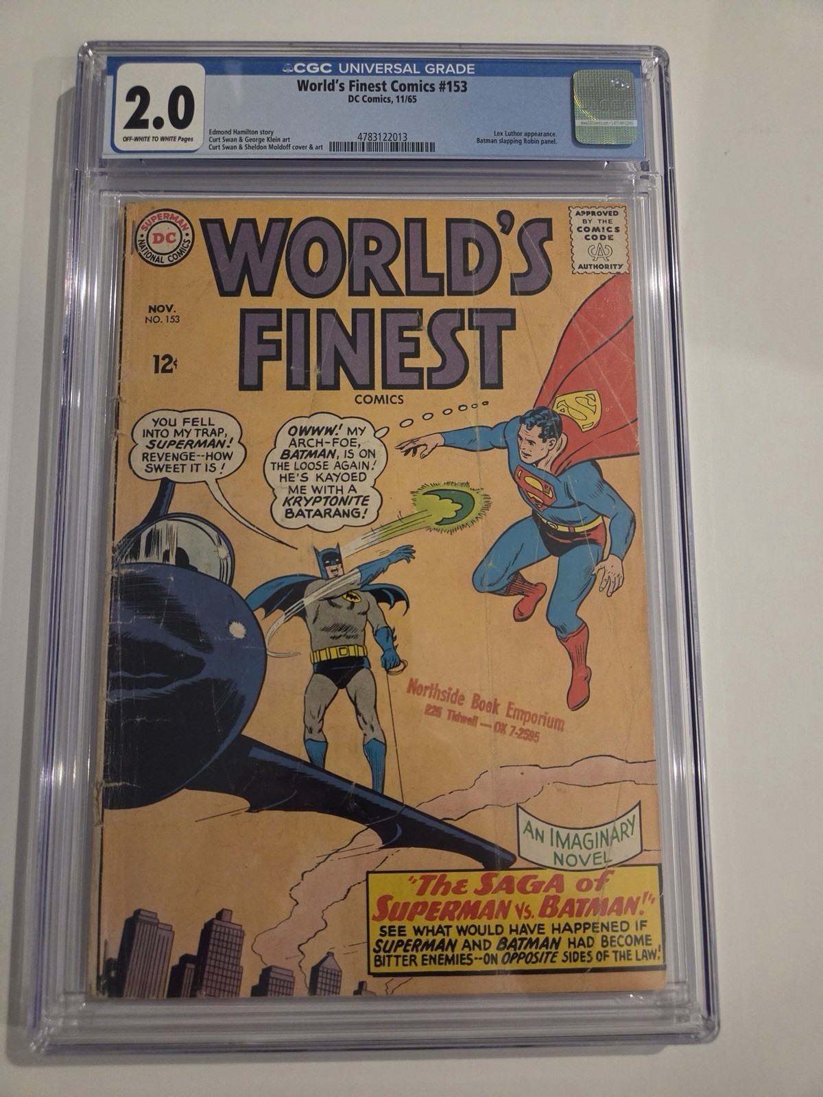 World's Finest Comics #153 CGC 2.0 Batman slaps Robin Panel