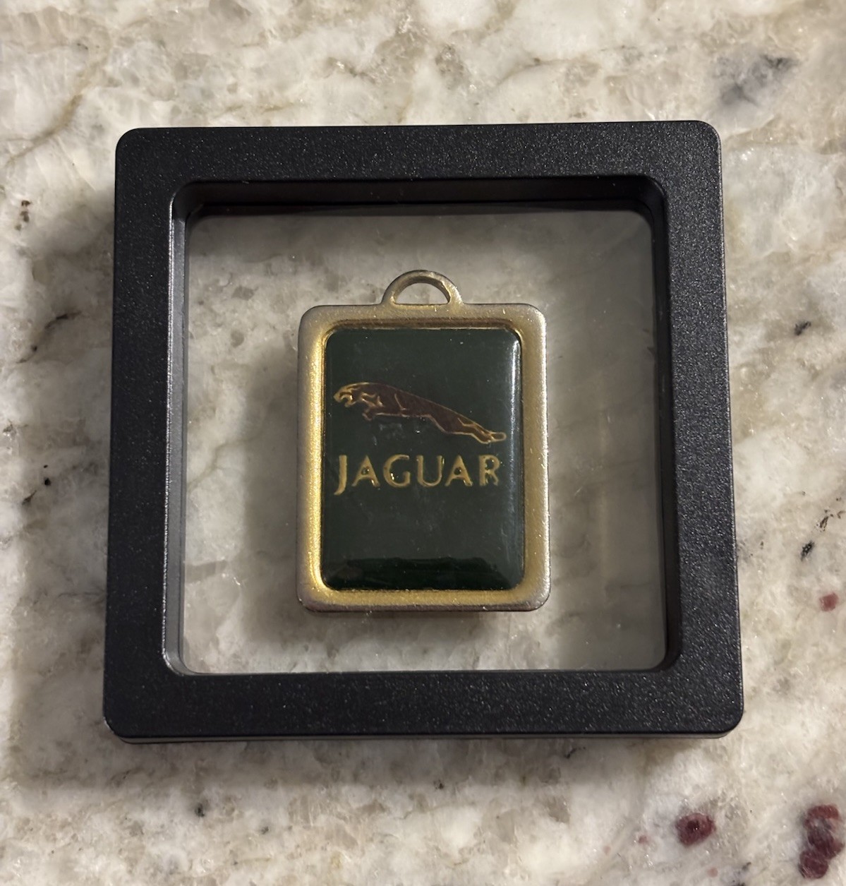 Vintage Jaguar Keychain Pendant Hempstead Auto Co NY Dealership Enamel Key Fob