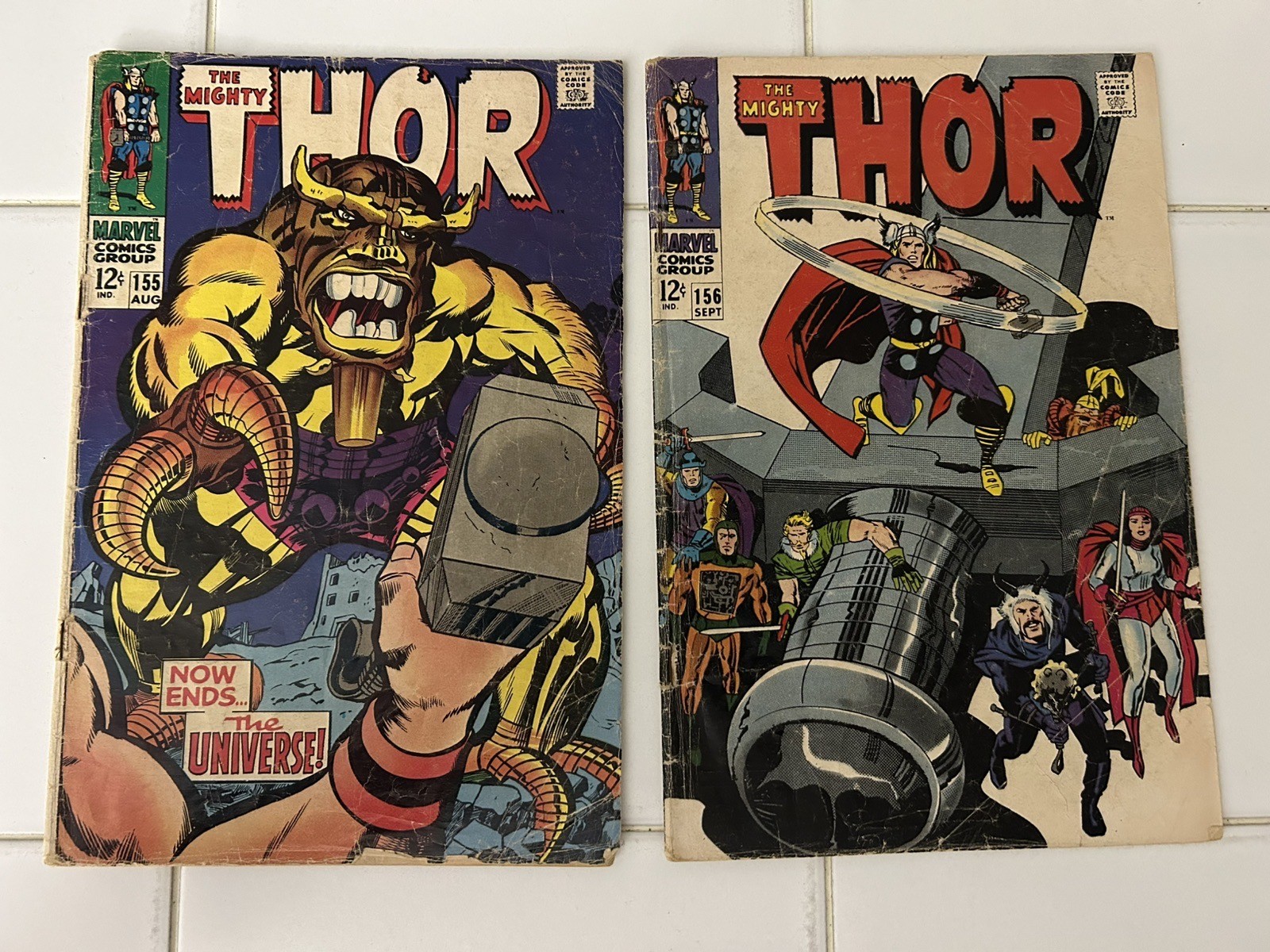 Lot of 2 Thor Silver Age Comics 155-156 Lower Grade, But Complete And Attached Lot of 2 Thor Silver Age Comics 155-156 Lower Grade, But Complete And Attached
